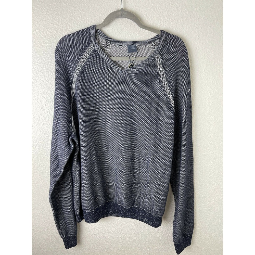 Tailor Vintage Men's‎ Pullover Sweater Blue Melange Reversible V Neck XXL